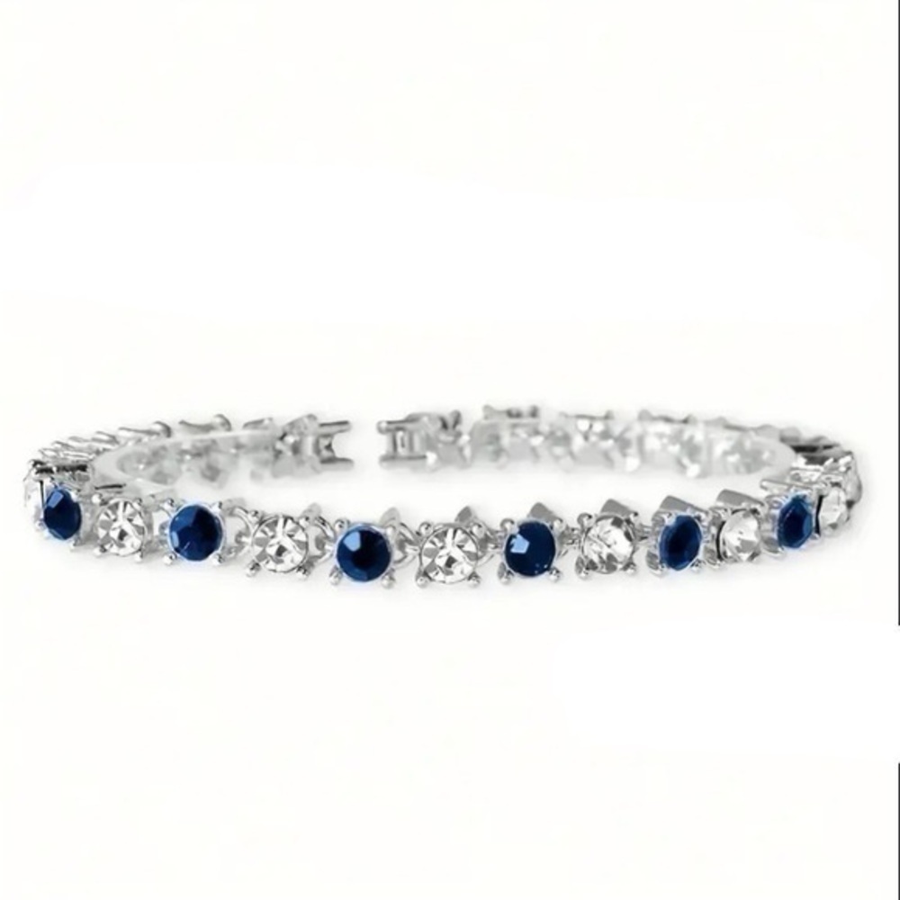 Sapphire And Rhinestone Bracelet